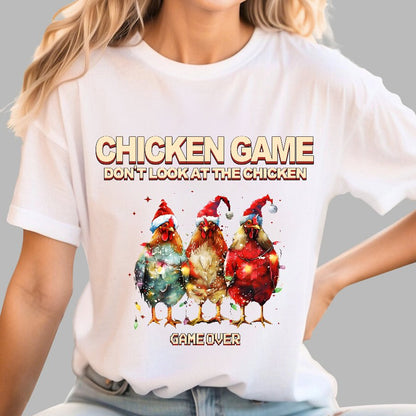 Chicken Game Christmas Geek T-Shirt