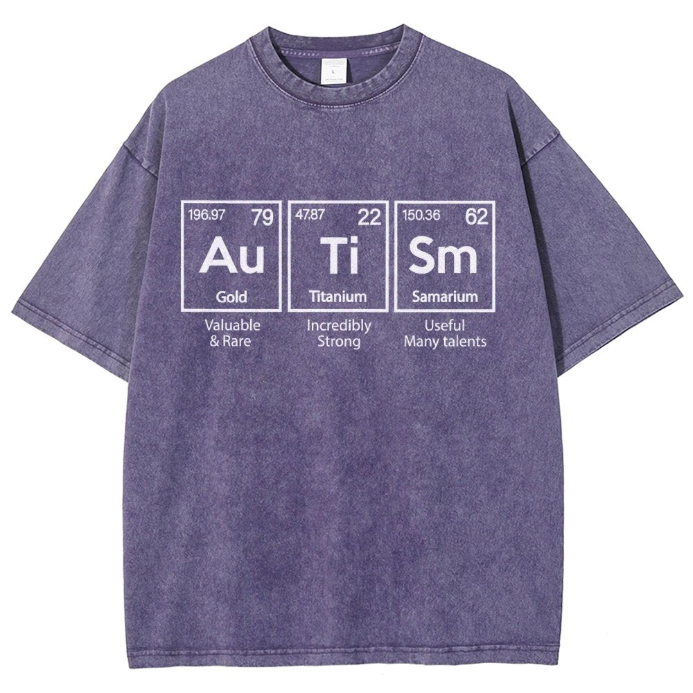 Autism Awareness Elements Periodic Vintage Distressed T-shirt