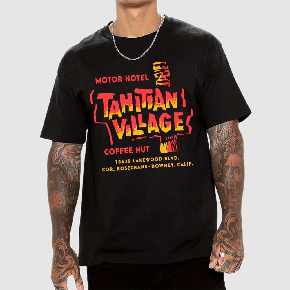 Tahitian Village  Downey CA  Vintage Tiki Bar Unisex Geek T-Shirt