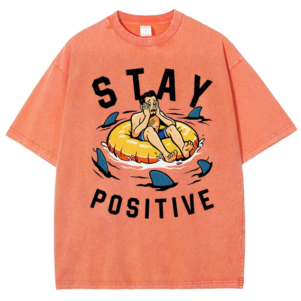 Try to Stay Positive! Vintage Distressed T-shirt