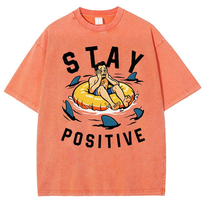 Try to Stay Positive! Vintage Distressed T-shirt