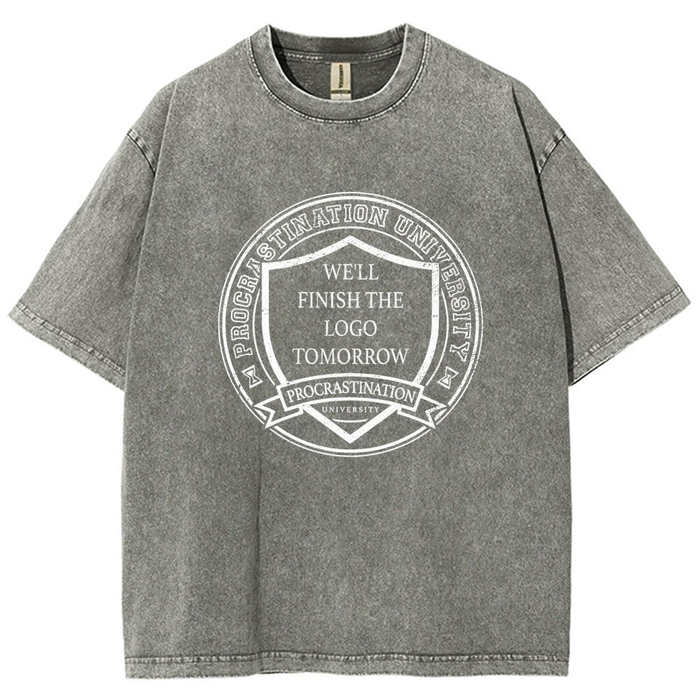Procrastination University Logo Vintage Distressed T-shirt