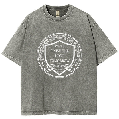 Procrastination University Logo Vintage Distressed T-shirt