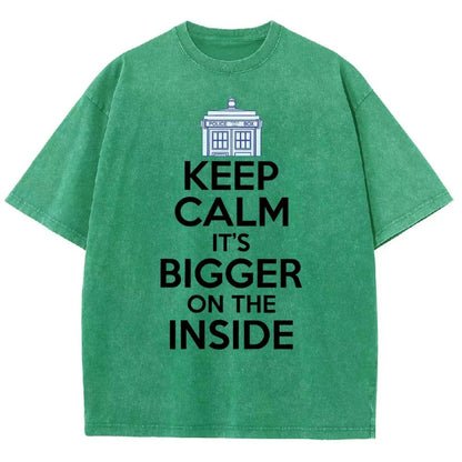 Keep Calm It's Larger On The Inside Vintage Distressed T-shirt