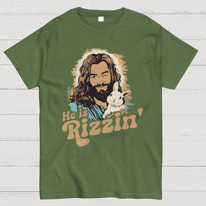 He Is Rizzin' Easter Geek T-Shirt