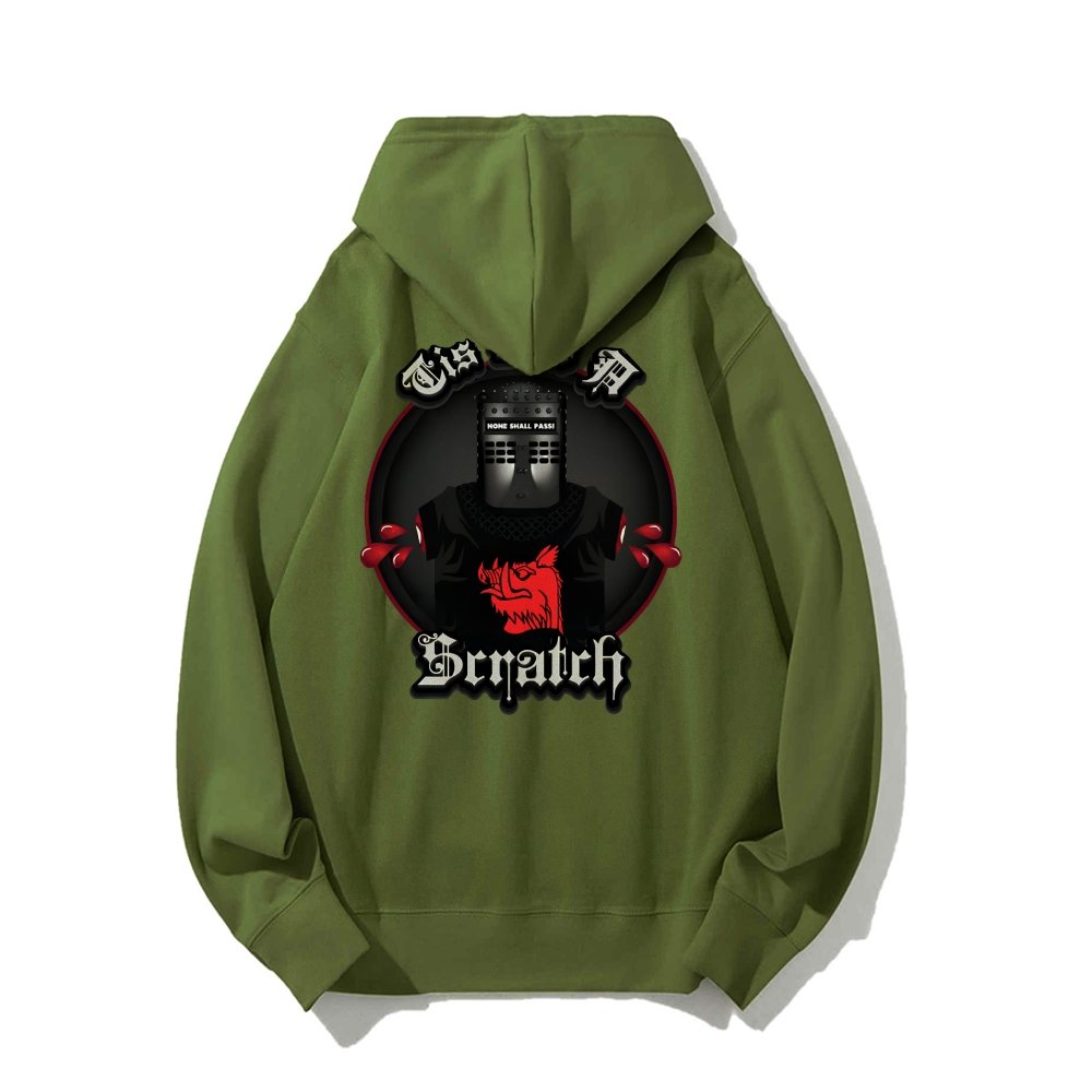 None Shall Pass - Tis But A Scratch Printed Back Unisex Cotton Hoodie