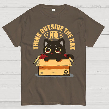 Cat THink Outside In A Box Geek T-Shirt