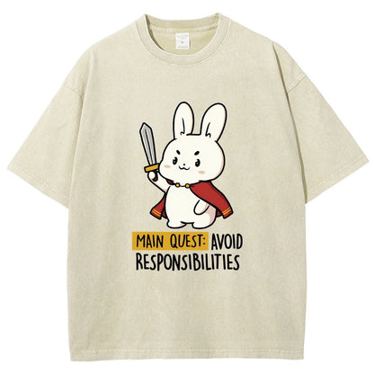 Main Quest Avoid Responsibilities Vintage Distressed T-shirt