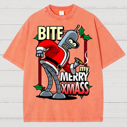 Happy Christmas from Robot Vintage Distressed T-shirt