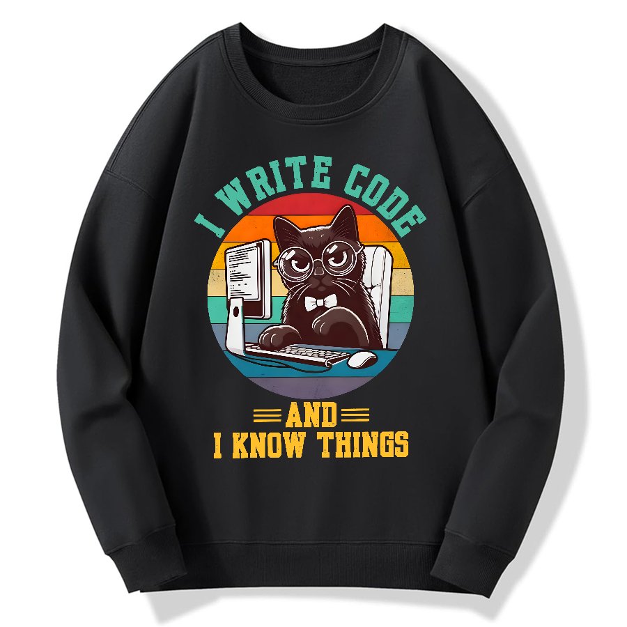 I Write Code And I Know Thing Geek Cotton Sweatshirt