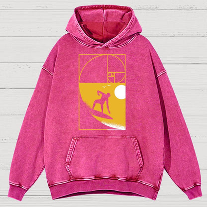 Golden Spiral Wave Geek Vintage Distressed Hoodie