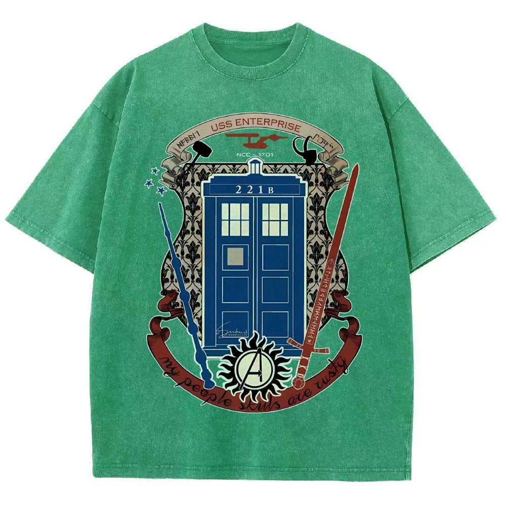 The Ultimate Geek Mashup Vintage Distressed T-shirt