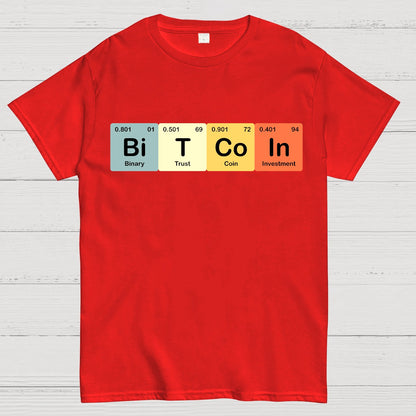 Bitcoin Periodic Table Cryptocurrency BTC Funny Vintage Geek T-Shirt