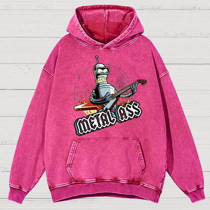 Robot Metal Rock Vintage Distressed Hoodie