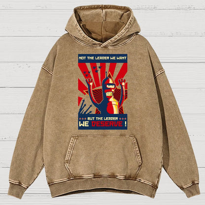 Not The Leader We Want But The Leader We Deserve Vintage Distressed Hoodie