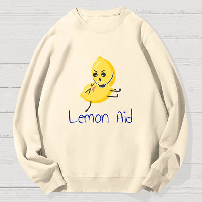 Funny LemonAid - Lemon First Aid Pun Geek Cotton Sweatshirt