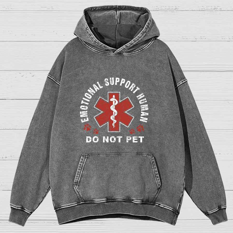 Emotional Support Human Vintage Distressed Hoodie