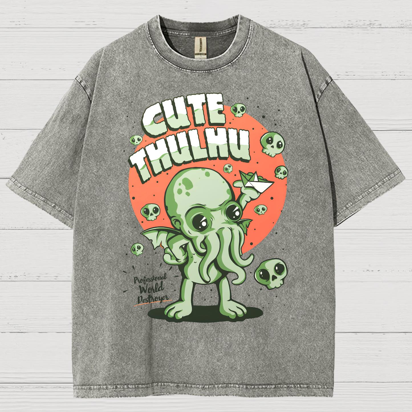 Cute Cthulhu Vintage Distressed T-shirt
