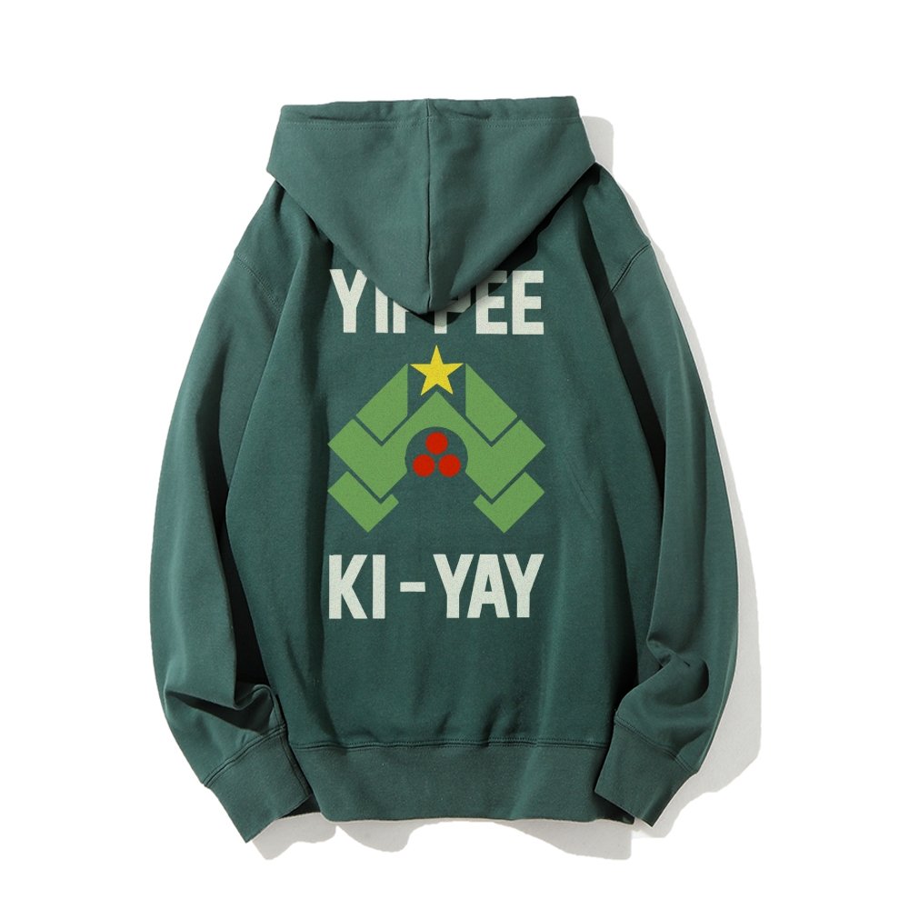 YIPPEE KI-YAY Printed Back Unisex Cotton Hoodie