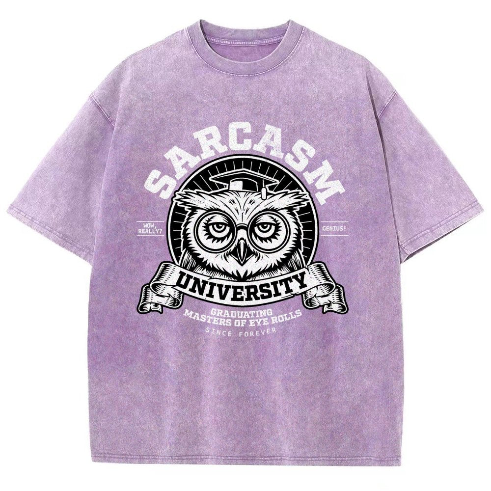 Sarcasm University-Mens-Basic Vintage Distressed T-shirt