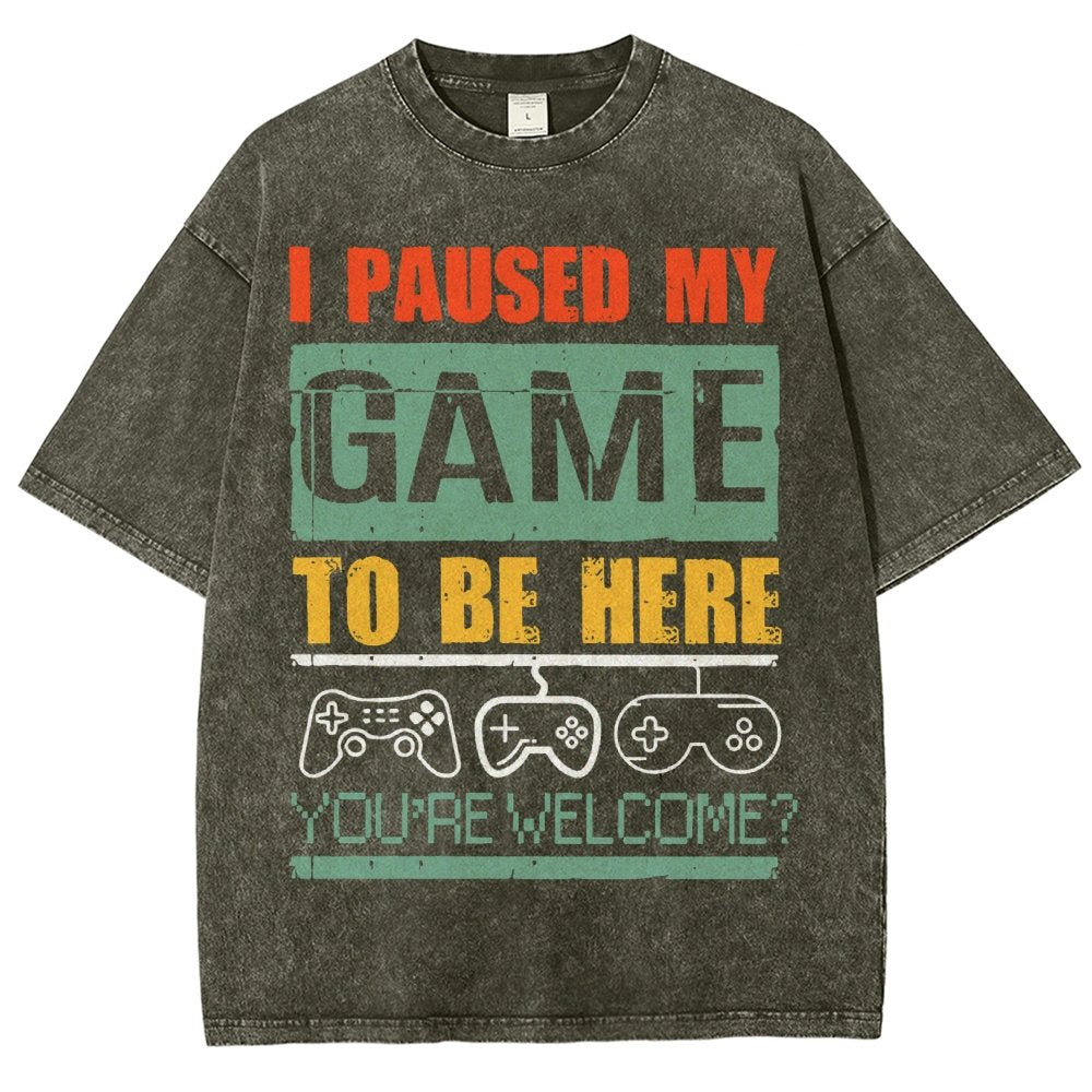I Paused My Game To Be Here Vintage Distressed T-shirt