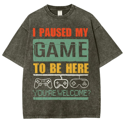 I Paused My Game To Be Here Vintage Distressed T-shirt