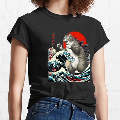 Catzilla Cat Japanese Art T-Shirt
