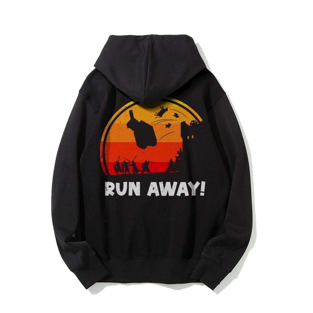 Run Away Printed Back Unisex Cotton Hoodie
