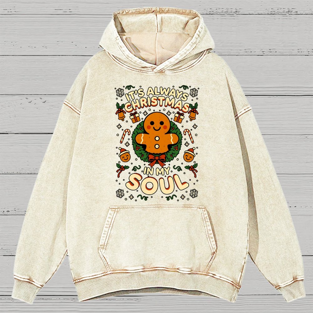Christmas Soul Gift Vintage Distressed Hoodie