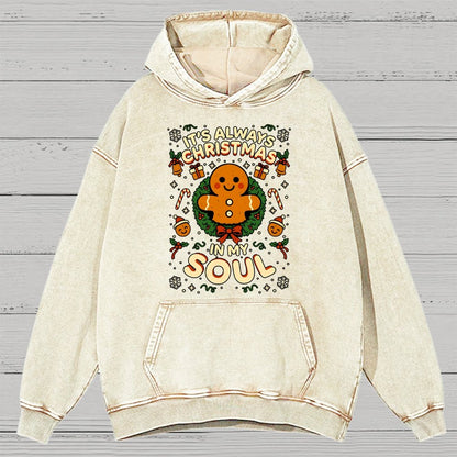 Christmas Soul Gift Vintage Distressed Hoodie