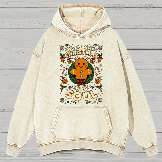 Christmas Soul Gift Vintage Distressed Hoodie