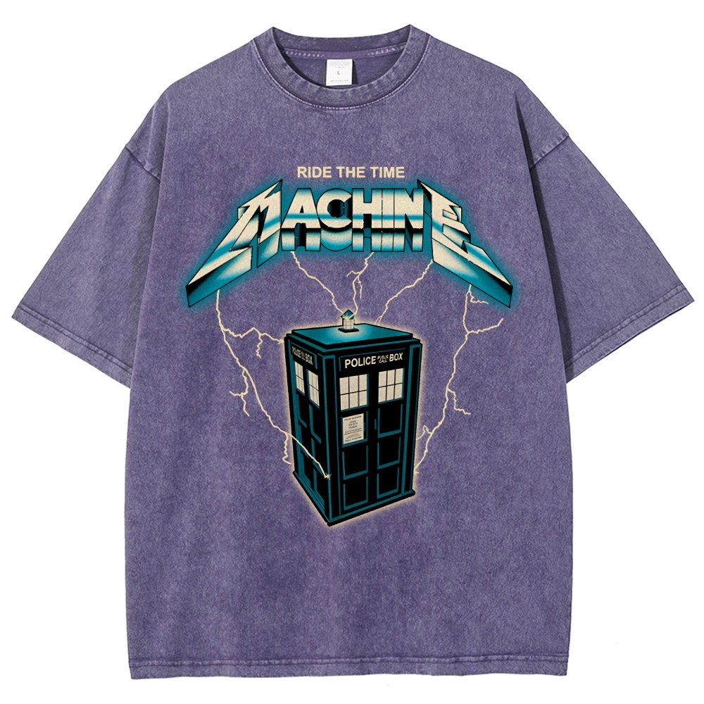 Ride the Time Machine Vintage Distressed T-shirt