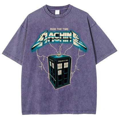 Ride the Time Machine Vintage Distressed T-shirt