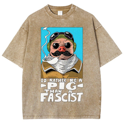 “I’d rather be a Pig than a Fascist.” Vintage Distressed T-shirt