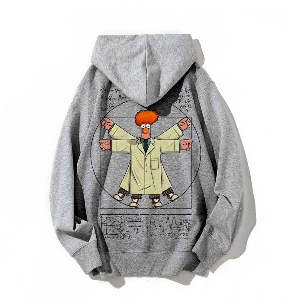 Vitruvian Puppet Printed Back Unisex Cotton Hoodie