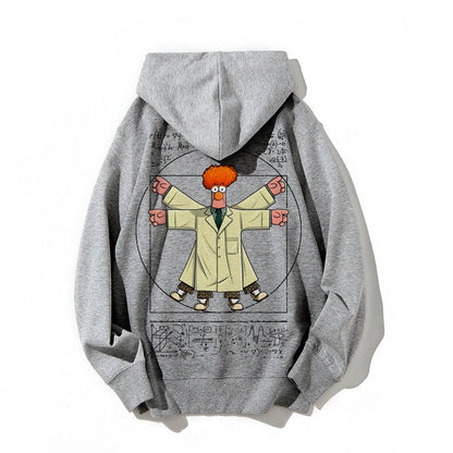 Vitruvian Puppet Printed Back Unisex Cotton Hoodie