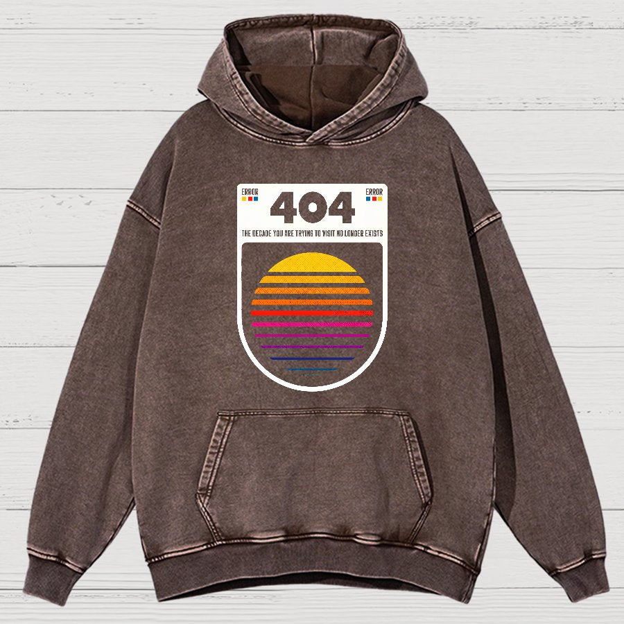 404 Decade Not Found Vintage Distressed Hoodie