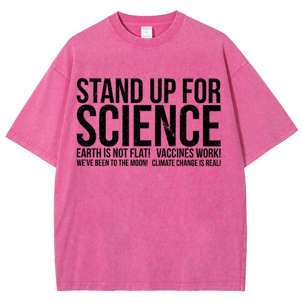 Earth Is Not Flat Stand Up For Science Vintage Distressed T-shirt