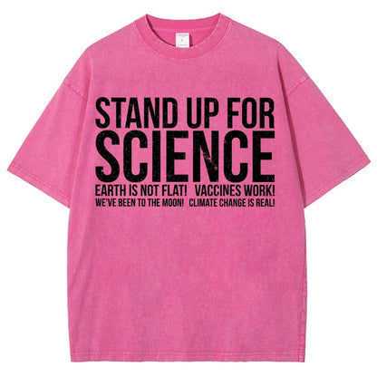 Earth Is Not Flat Stand Up For Science Vintage Distressed T-shirt