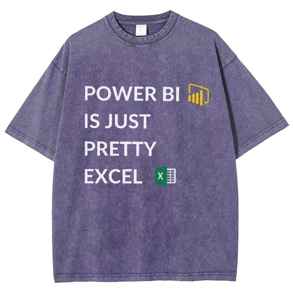 Excel VS Power BI Vintage Distressed T-shirt