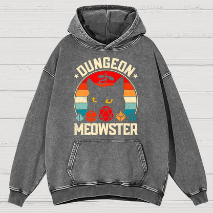 Dungeon Meowster Vintage Distressed Hoodie