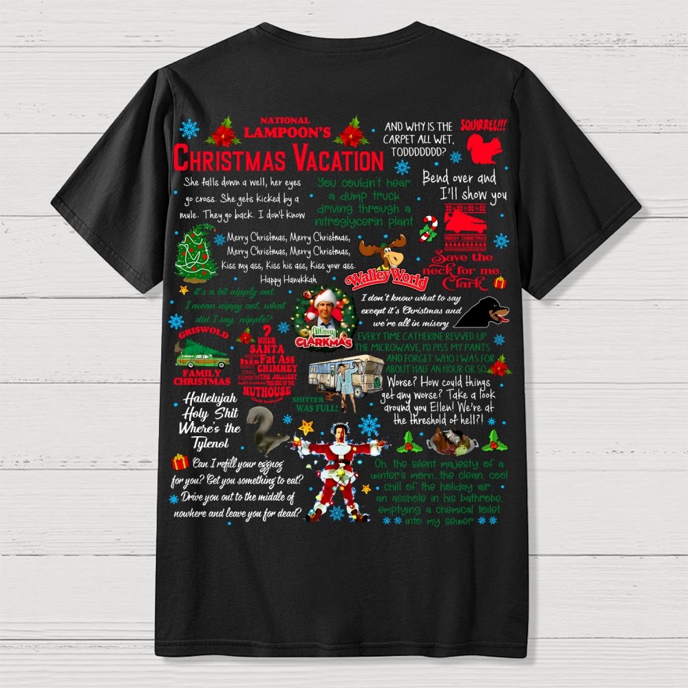Holiday Vacation Quote Front And Back Printing Geek T-Shirt