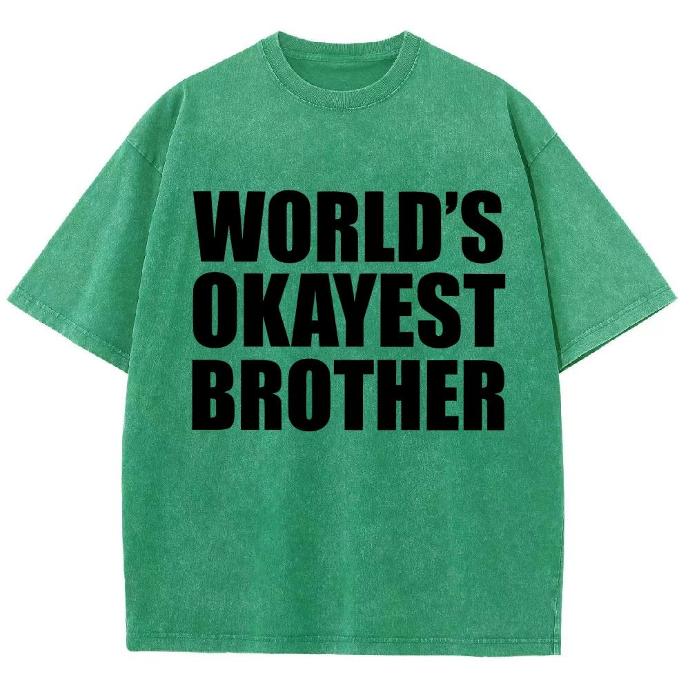 World's Okayest Brother Vintage Distressed T-shirt