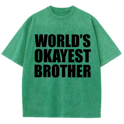 World's Okayest Brother Vintage Distressed T-shirt