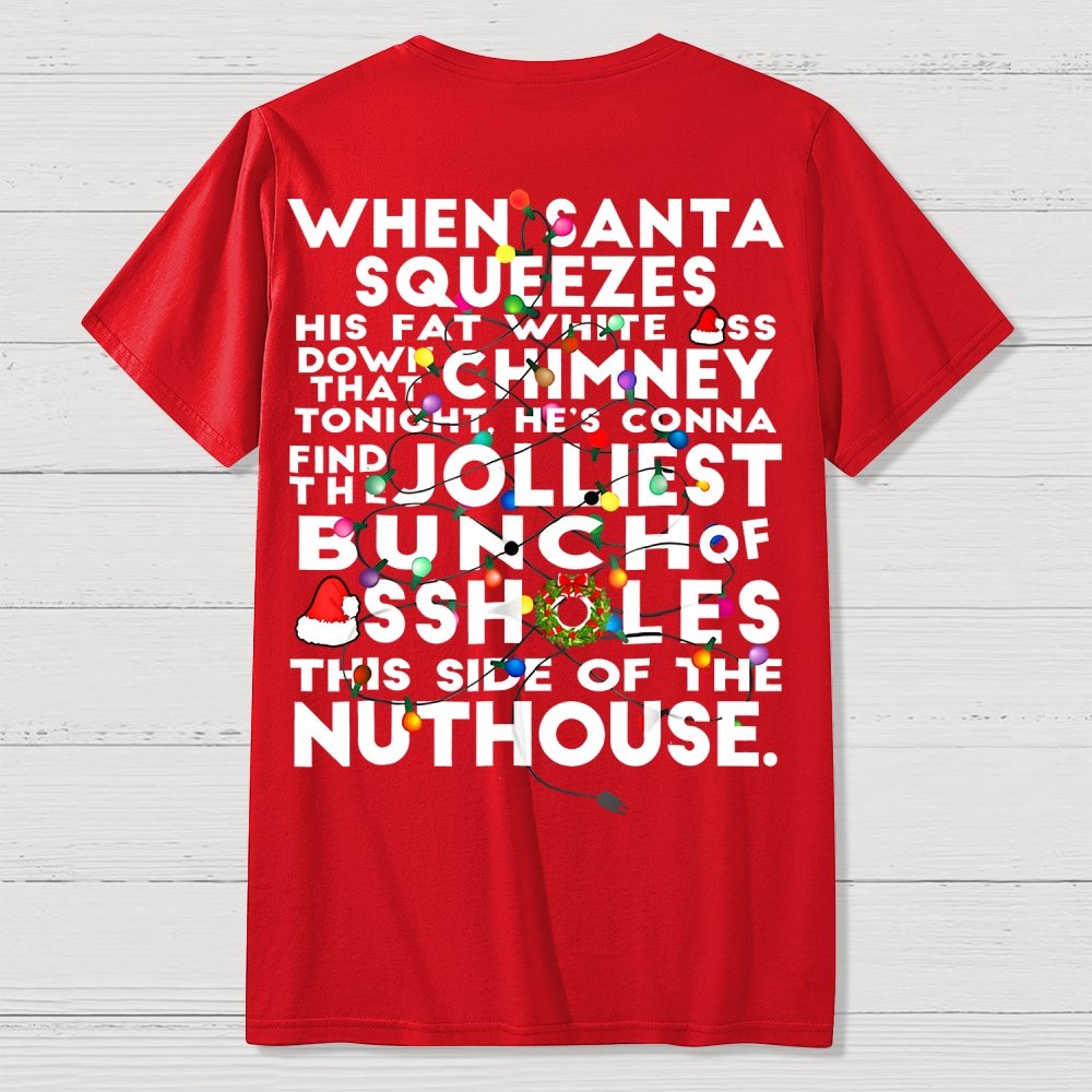 Christmas Vacation Jolliest Bunch Front And Back Printing Geek T-Shirt