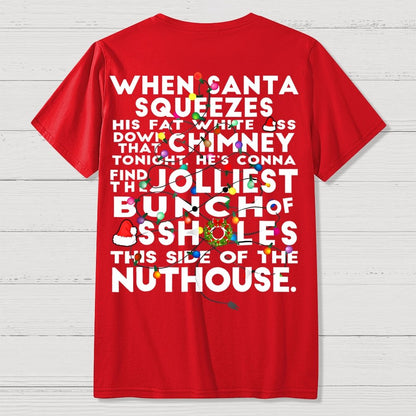 Christmas Vacation Jolliest Bunch Front And Back Printing Geek T-Shirt