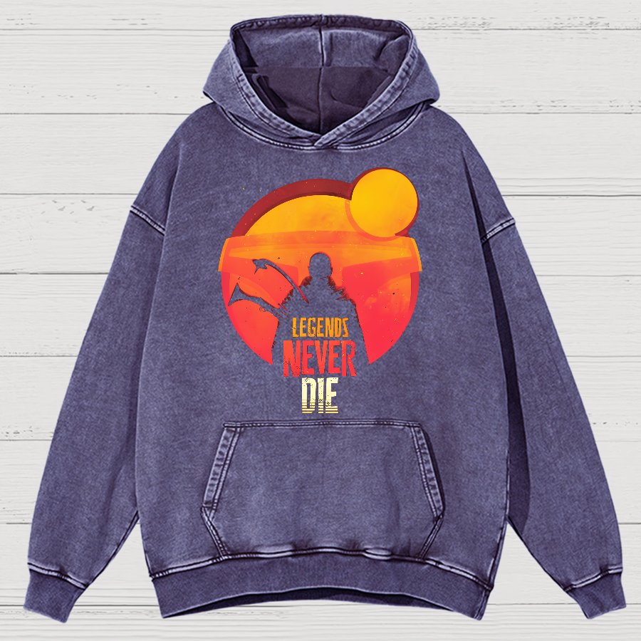 Legends Never Die Vintage Distressed Hoodie