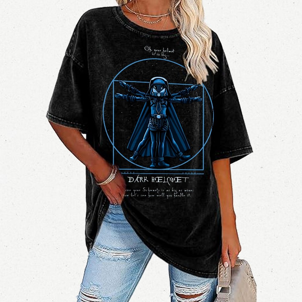 Vitruvian Helmet Vintage Distressed T-shirt