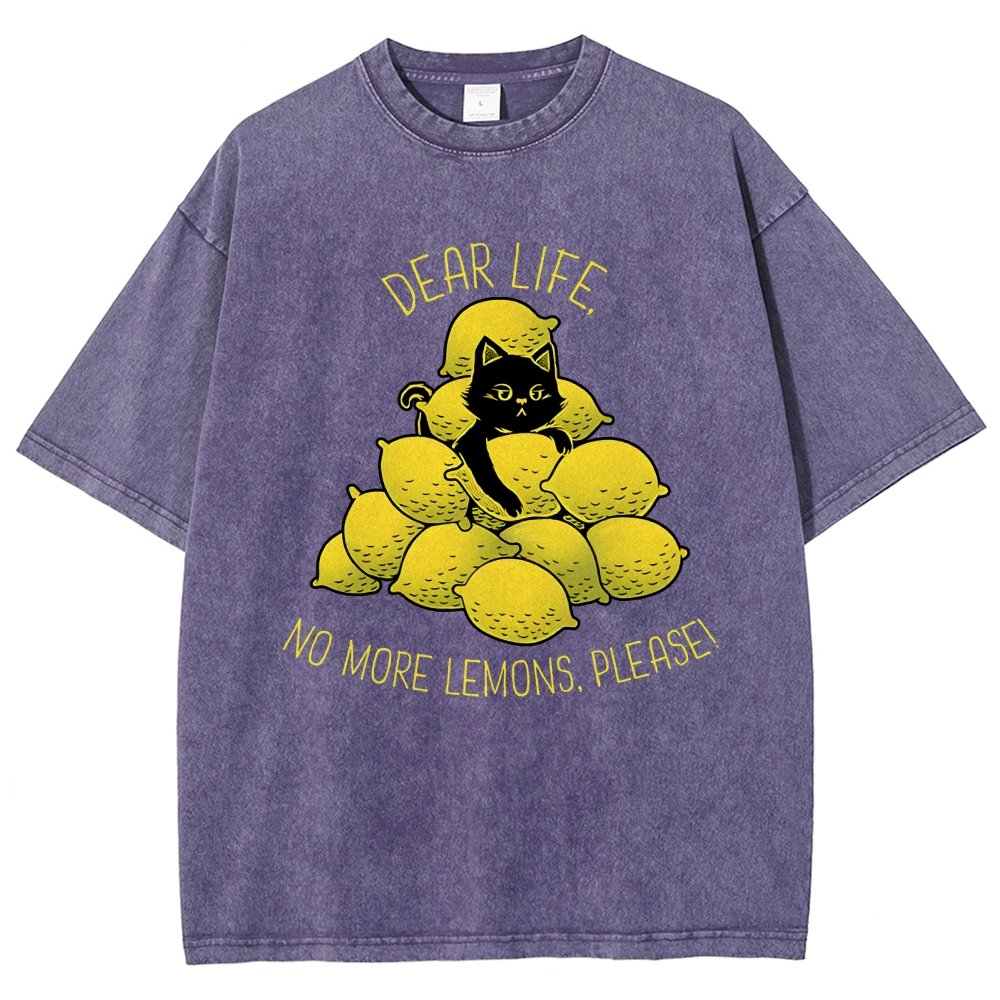 If Life Give You Lemons Black Cat Vintage Distressed T-shirt