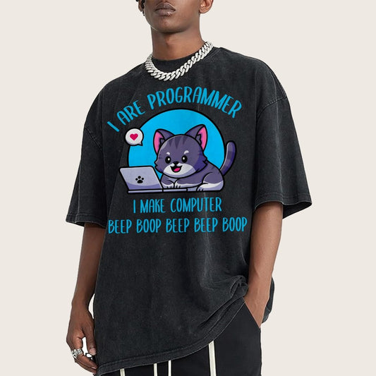 I Are Programmer I Make Computer Beep Vintage Distressed T-shirt